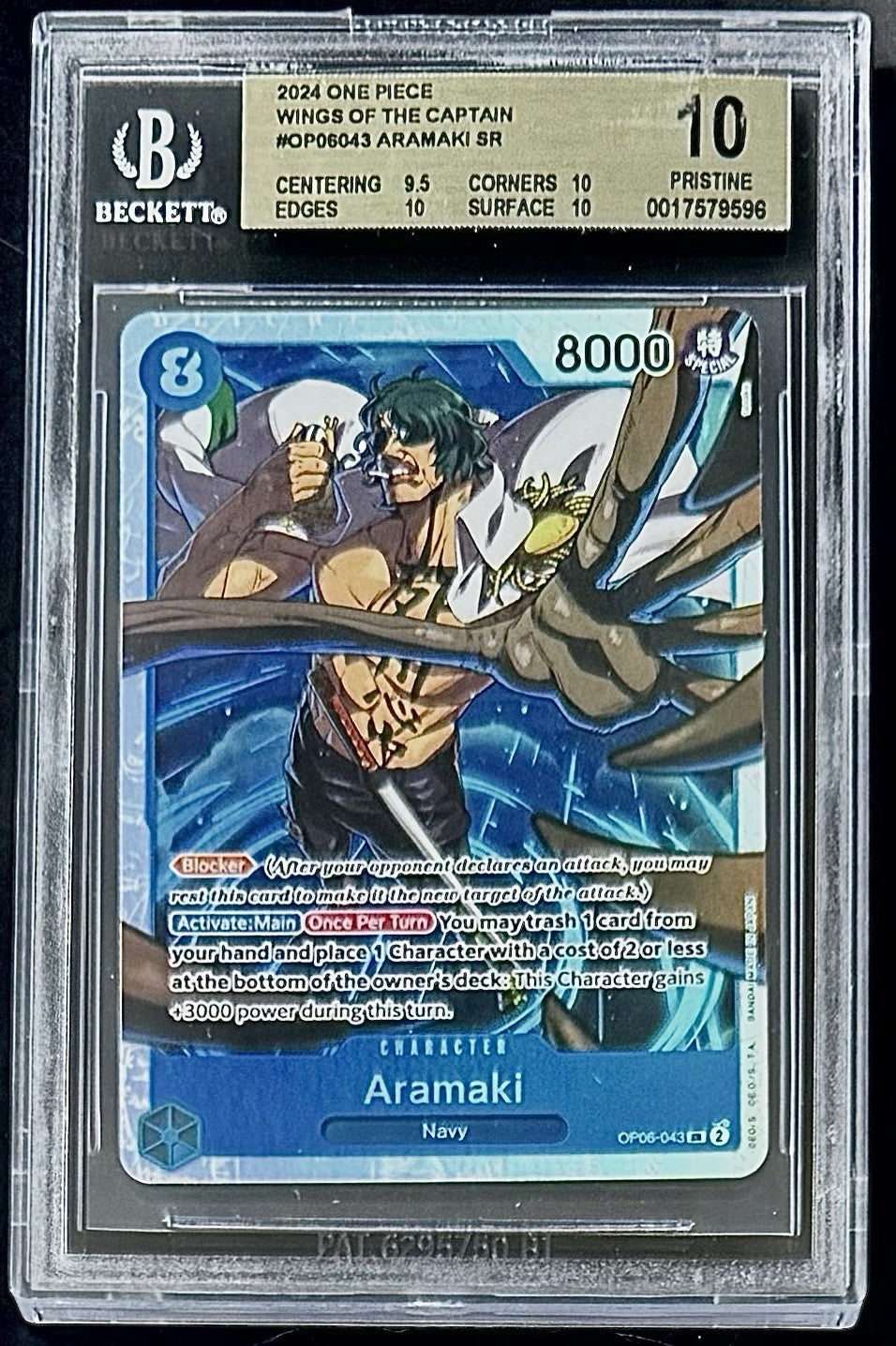BGS 10 One Piece OP06-043 SR Aramaki - English - Wings of the Captain - Graded
