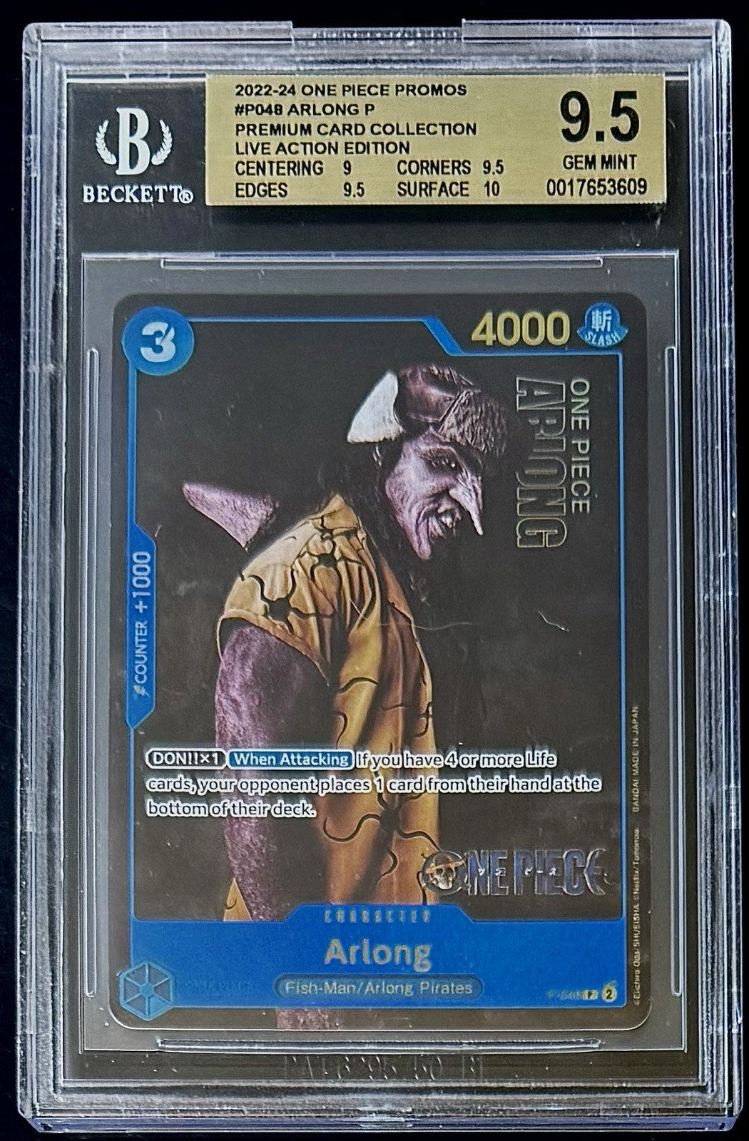 BGS 9.5 One Piece P-048 P - Arlong - EN - Foil - Premium Collection Live Action
