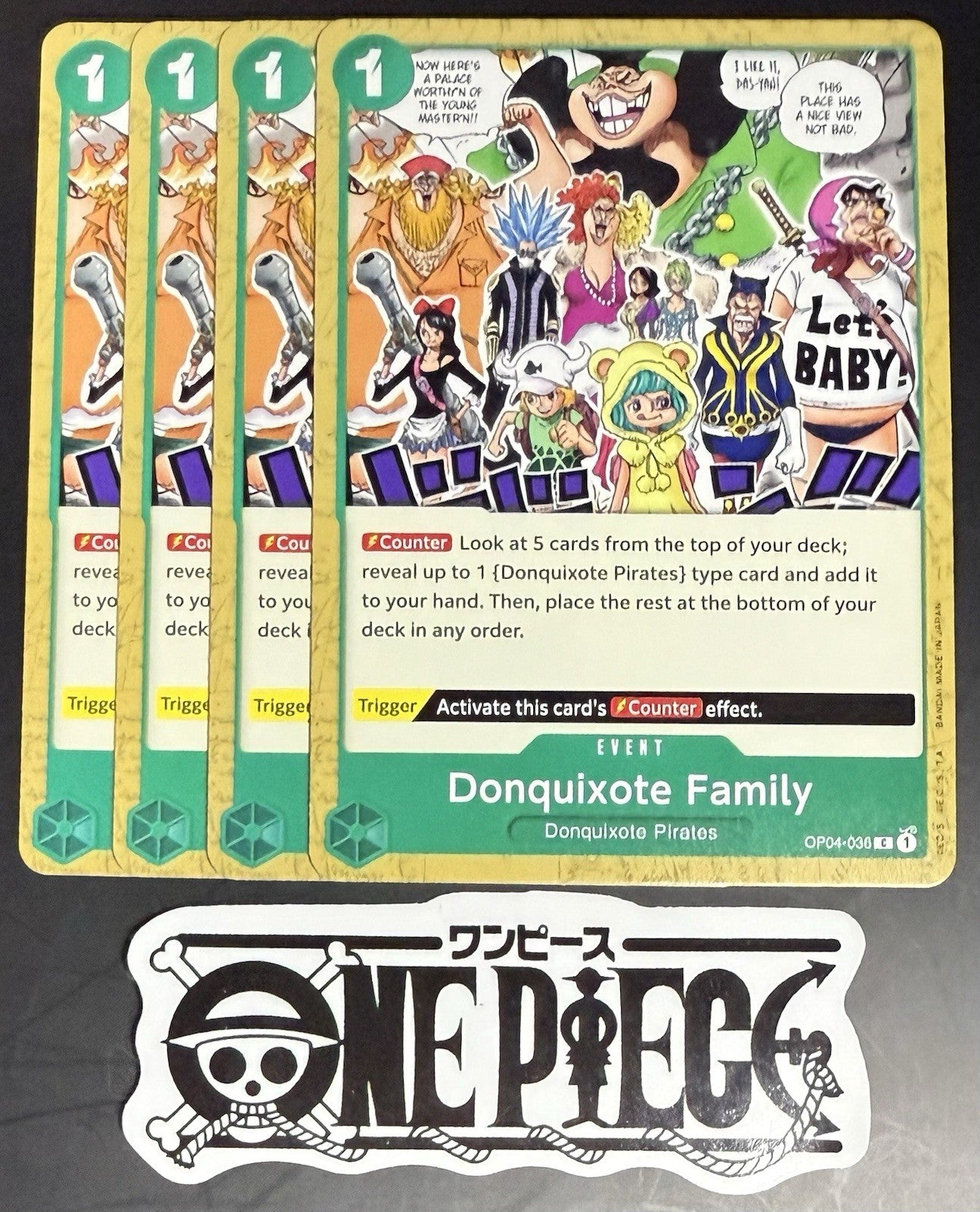 4x One Piece OP04-036 C Donquixote Family - English - Regular - Play Set - NM/M