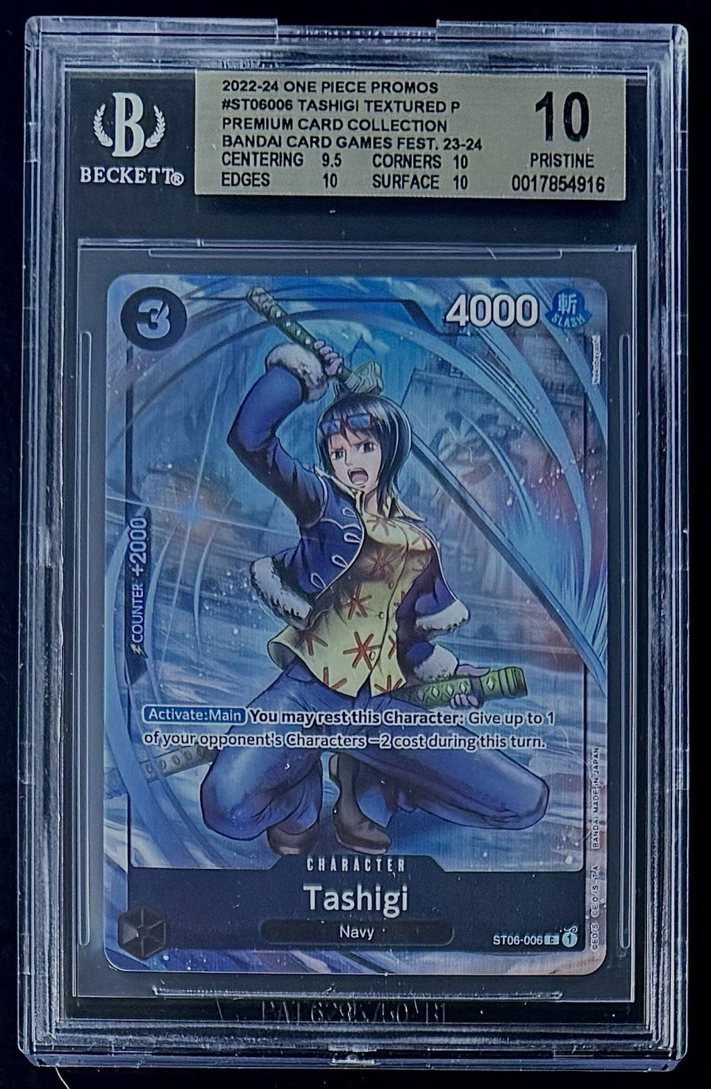 BGS 10 One Piece ST06-006 C Tashigi - English - Premium Card Collection - Graded