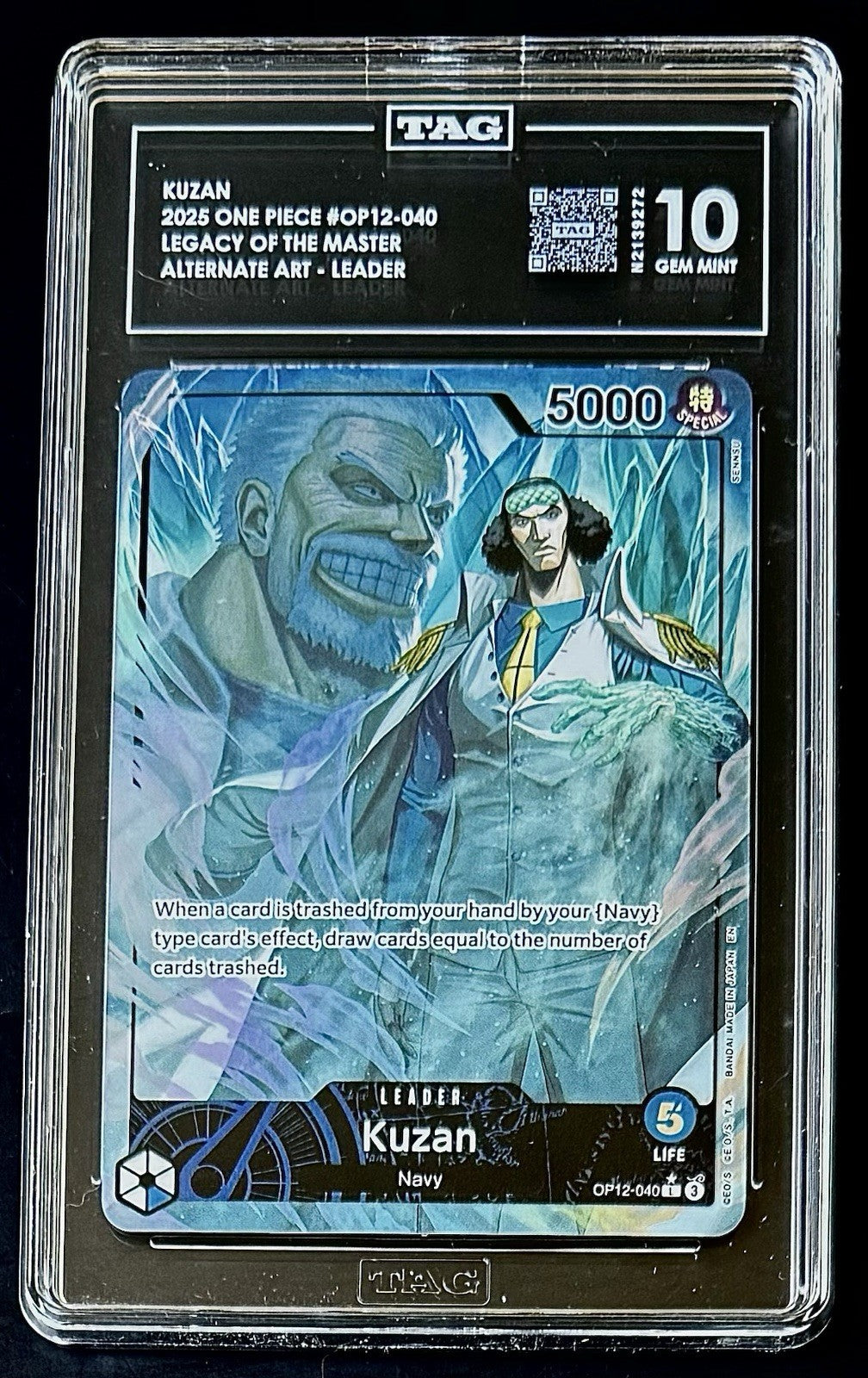 TAG 10 One Piece OP12-040 L* - Kuzan - Alt Art - EN - Foil - Graded