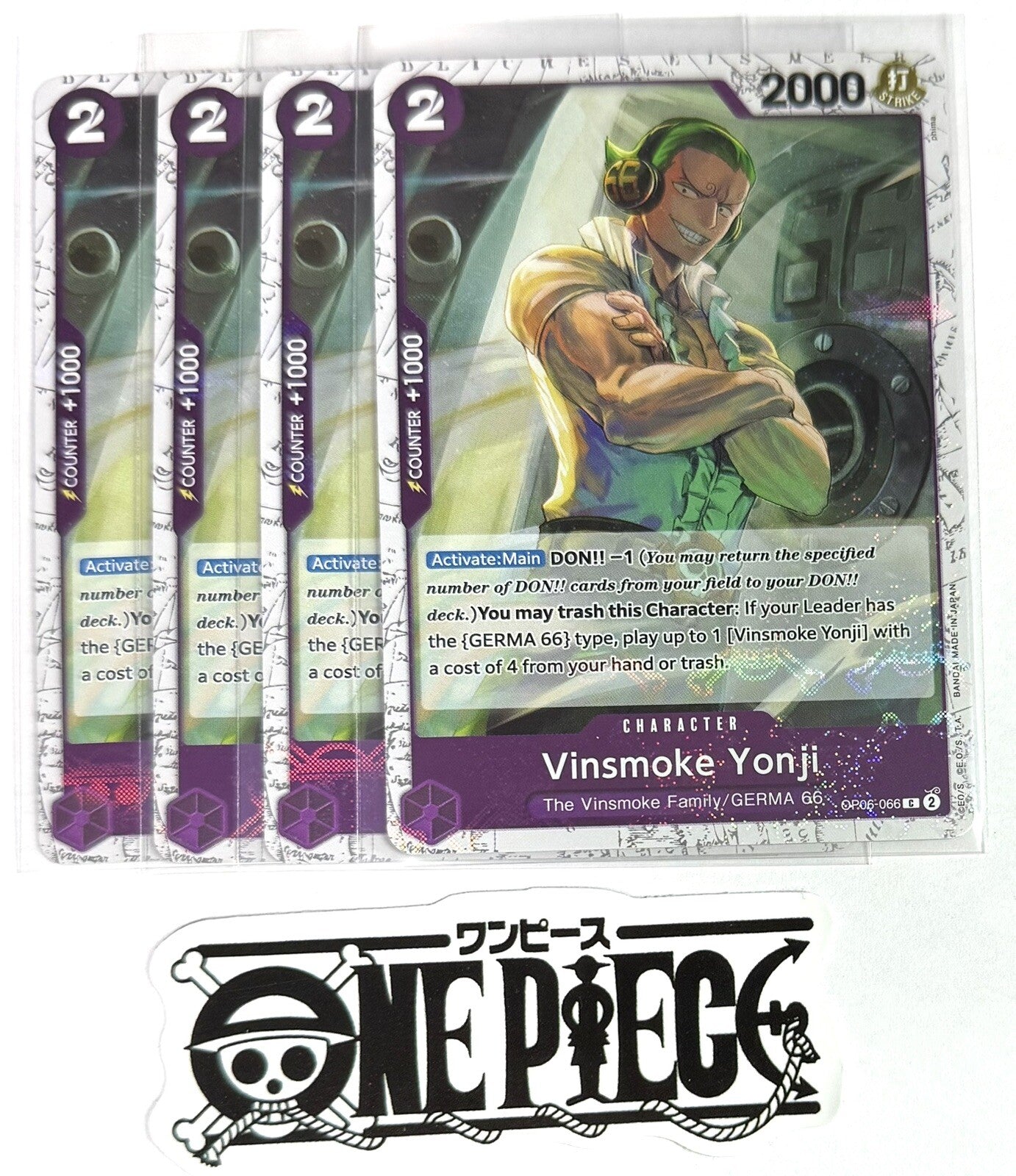 4x One Piece OP06-066 C Vinsmoke Yonji - Flag Foil - English - Playset - NM/M