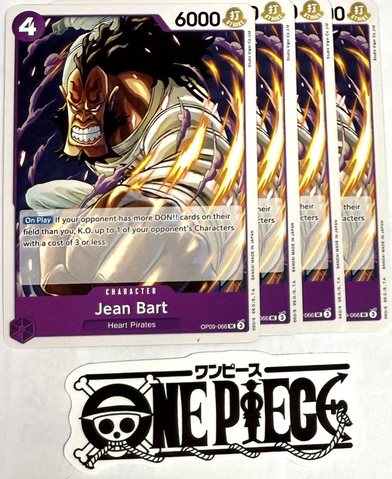 4x One Piece OP09-066 UC Jean Bart - English - Playset - Regular - TCG - NM/M