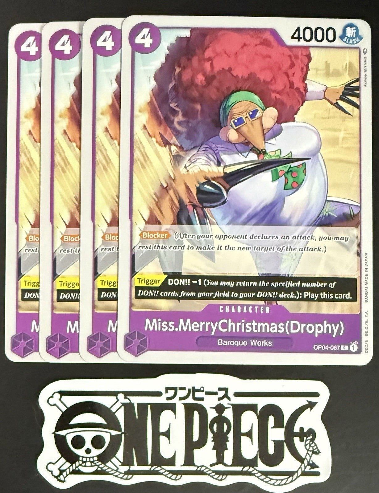 4x One Piece OP04-067 C Miss.Merry.. - English - Regular - Play Set - TCG - NM/M