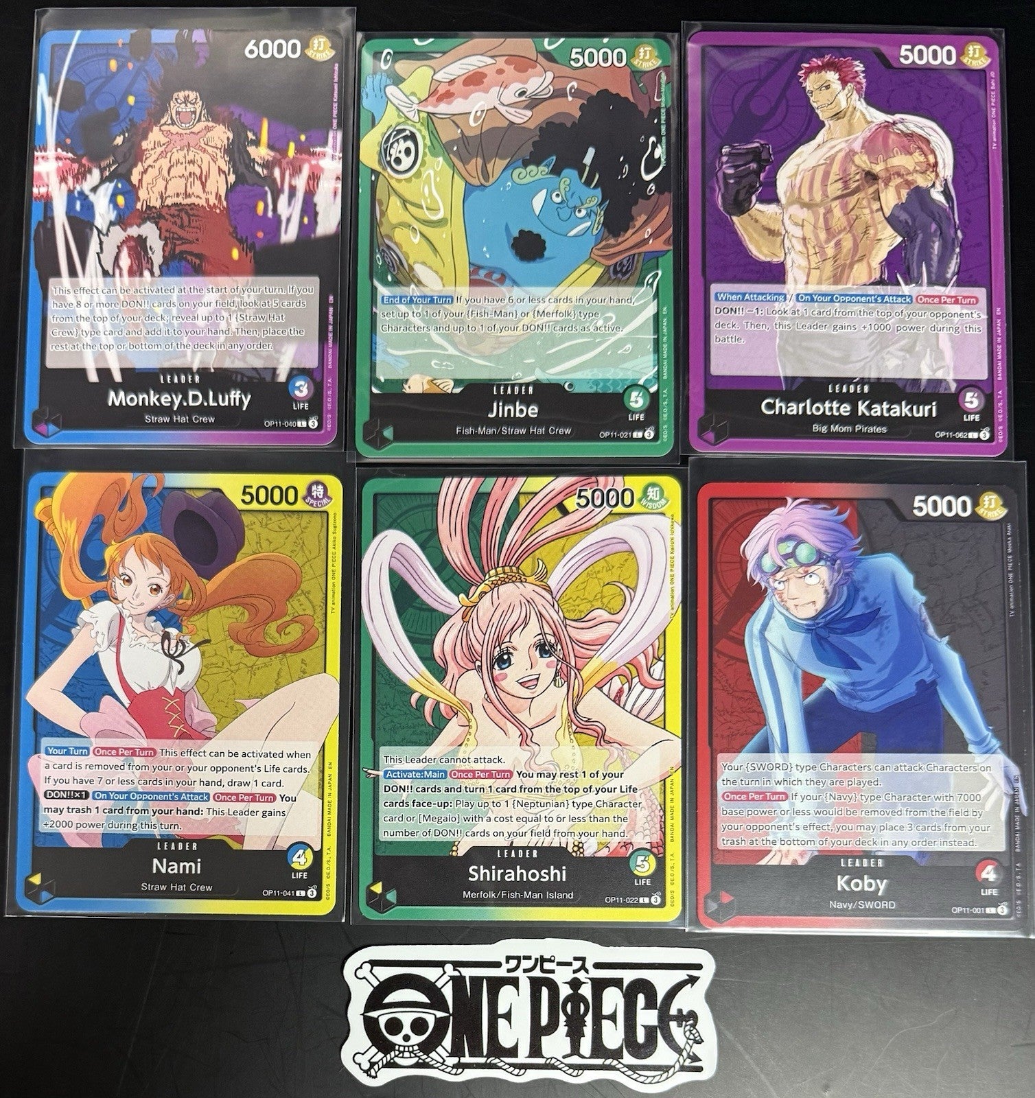 One Piece OP11 All Six Leaders - English - Regular - Playset - TCG - NM/M