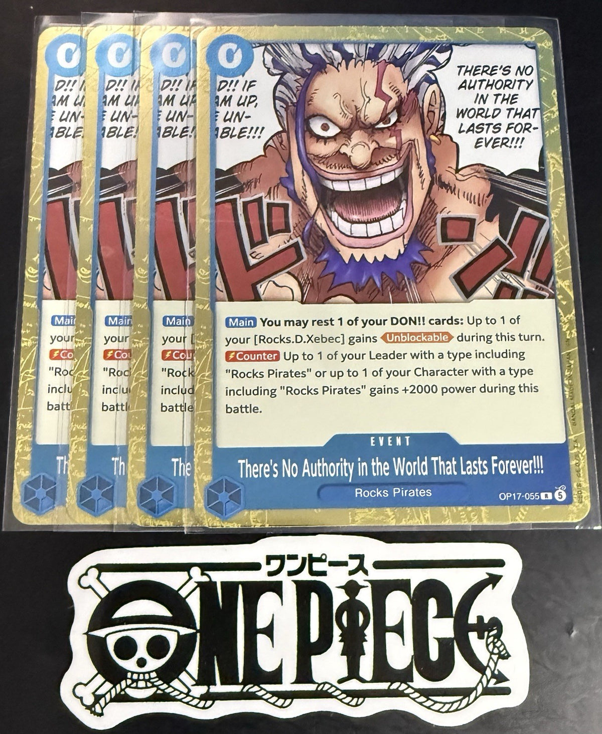 4x One Piece OP17-055 R -There's No Authority- EN - Foil - Play Set - TCG - NM/M