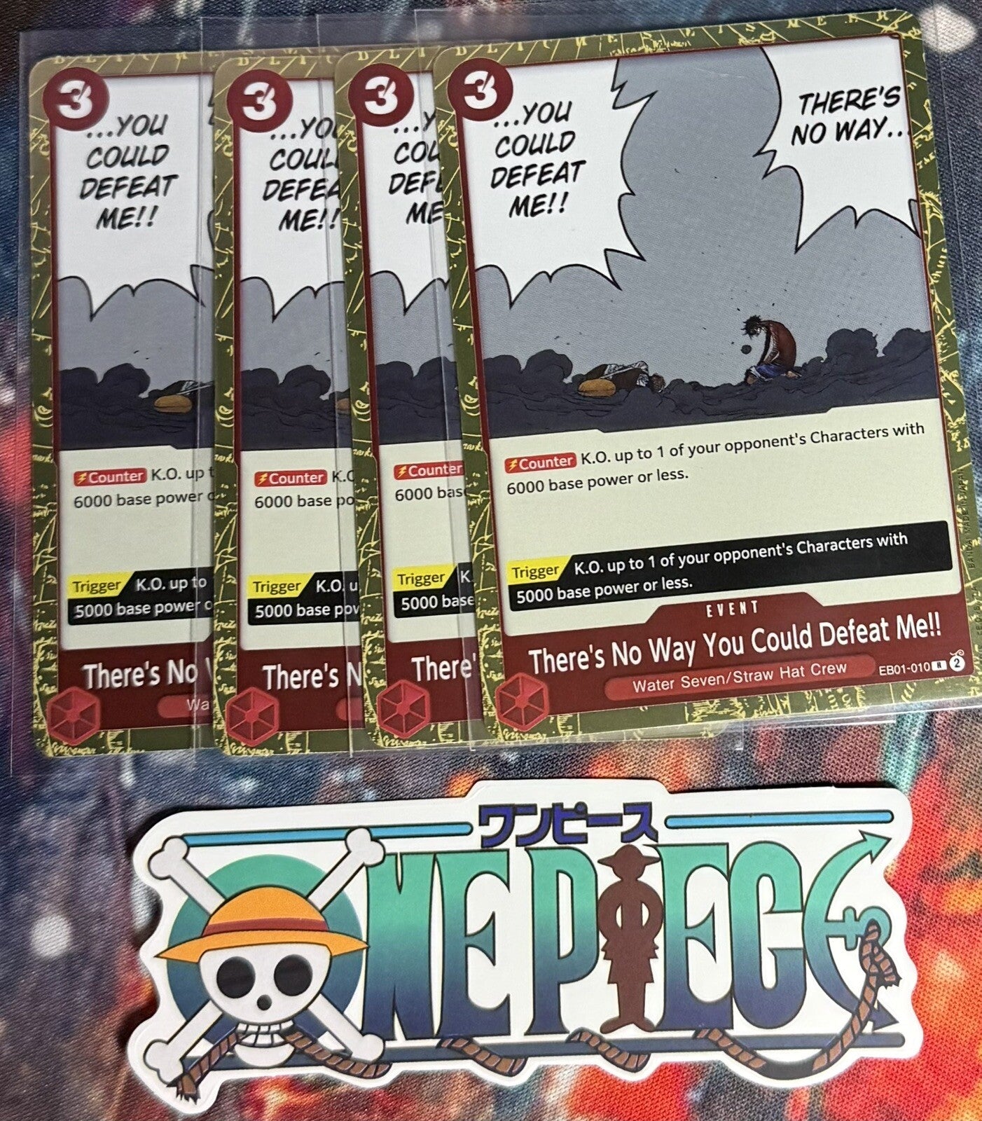 4x One Piece EB01-010 R There's No Way You... - ENG - Foil - Playset - TCG -NM/M