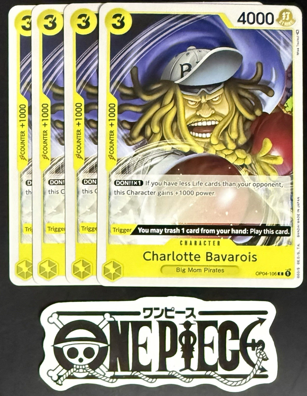 4x One Piece OP04-106 C Charlotte... - English - Regular - Play Set - TCG - NM/M