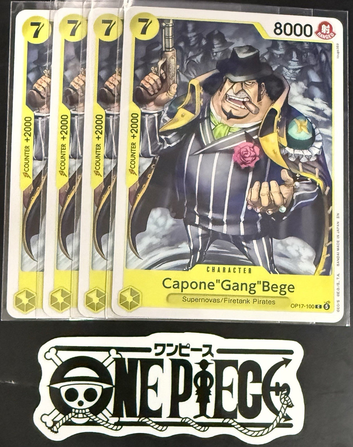 4x One Piece OP17-100 C - Capone"Gang"Bege - EN - Regular - Play Set - TCG -NM/M