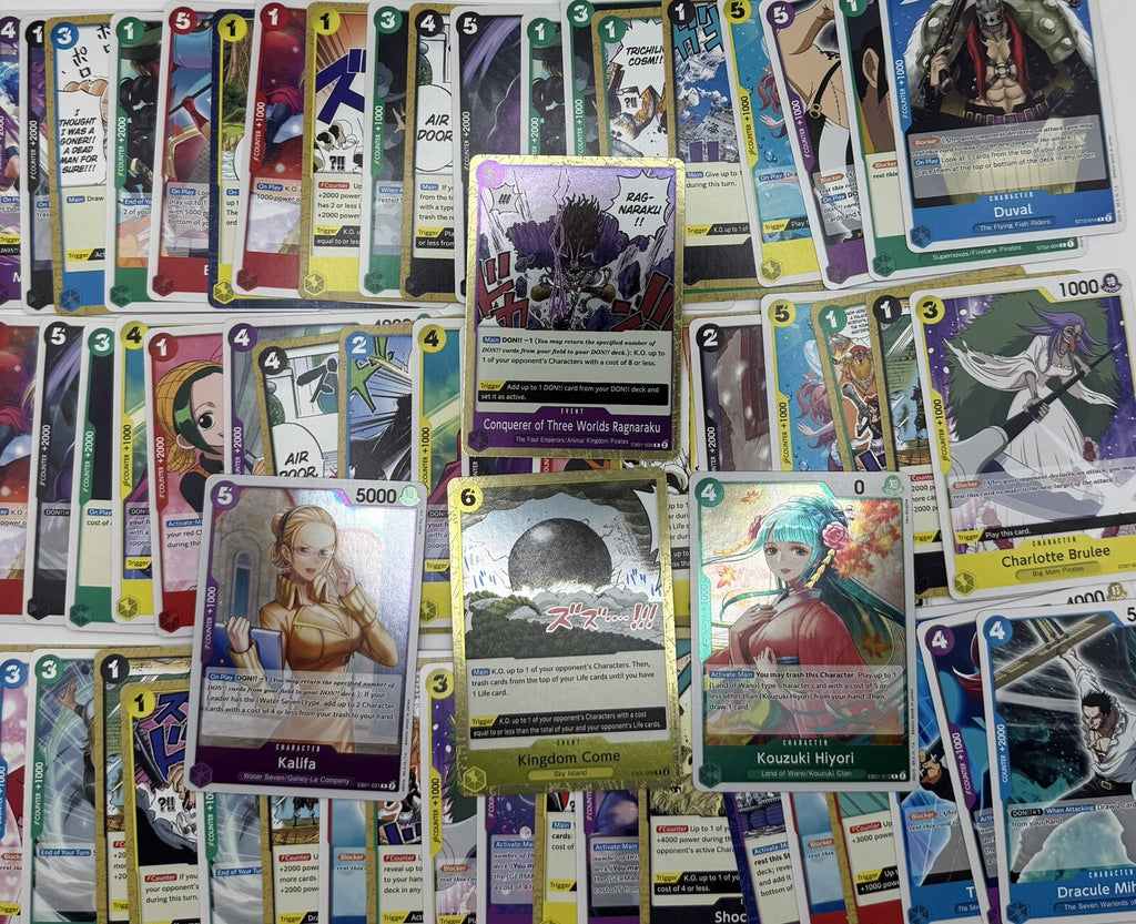 One Piece TCG - 50 Bulk Lot Mixed Cards. No Doubles - C & UC  ENG - NM/M