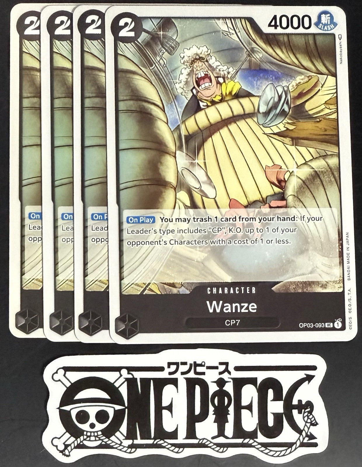 4x One Piece OP03-093 UC Wanze - English - Regular - Playset - TCG - NM/M