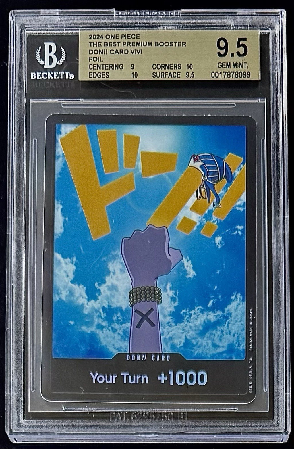 BGS 9.5 One Piece Don!! Card Nefeltari Vivi- English - Foil - PRB01 - Graded