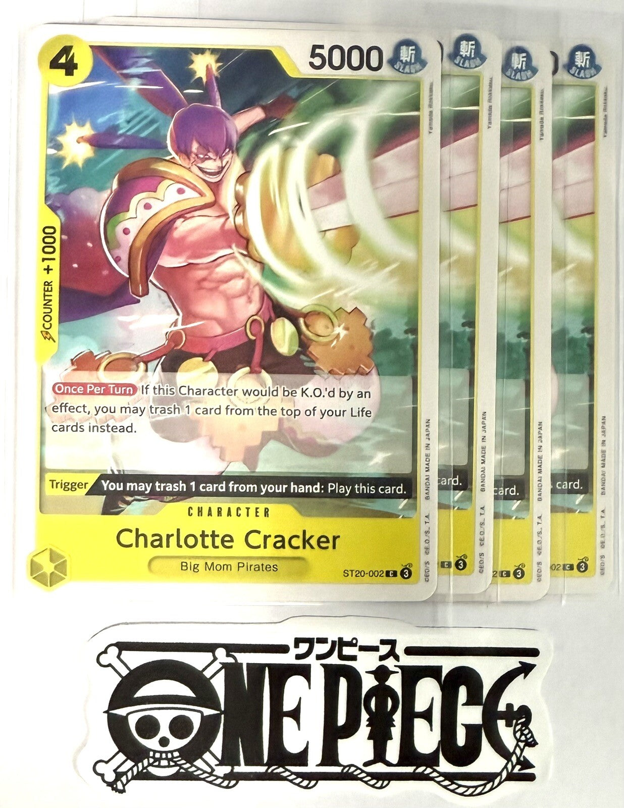 4x One Piece ST20-002 C  Charlotte Cracker - English - Playset - TCG - NM/M
