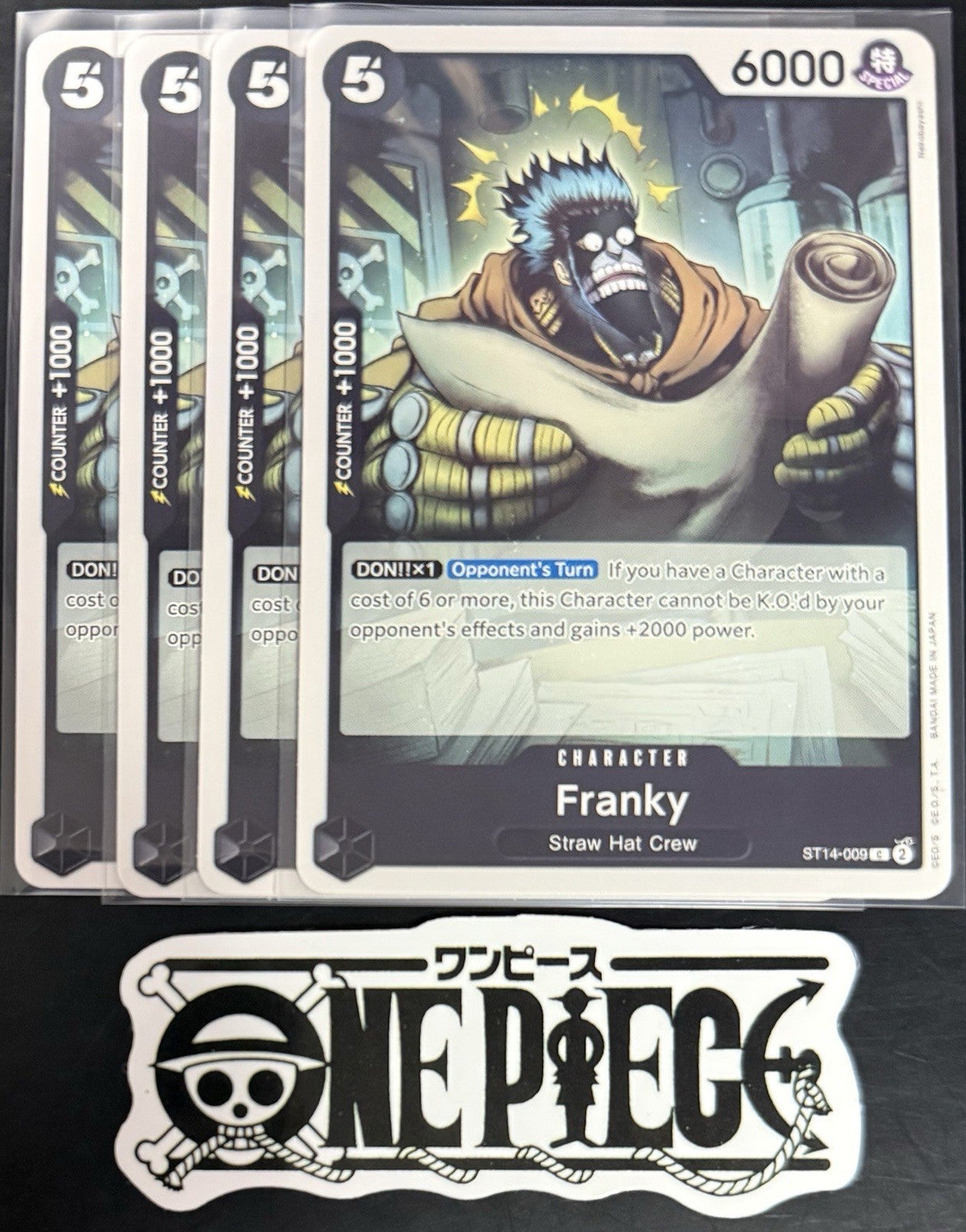 4x One Piece ST14-009 C Franky - ENG - Regular - Playset - TCG - NM/M