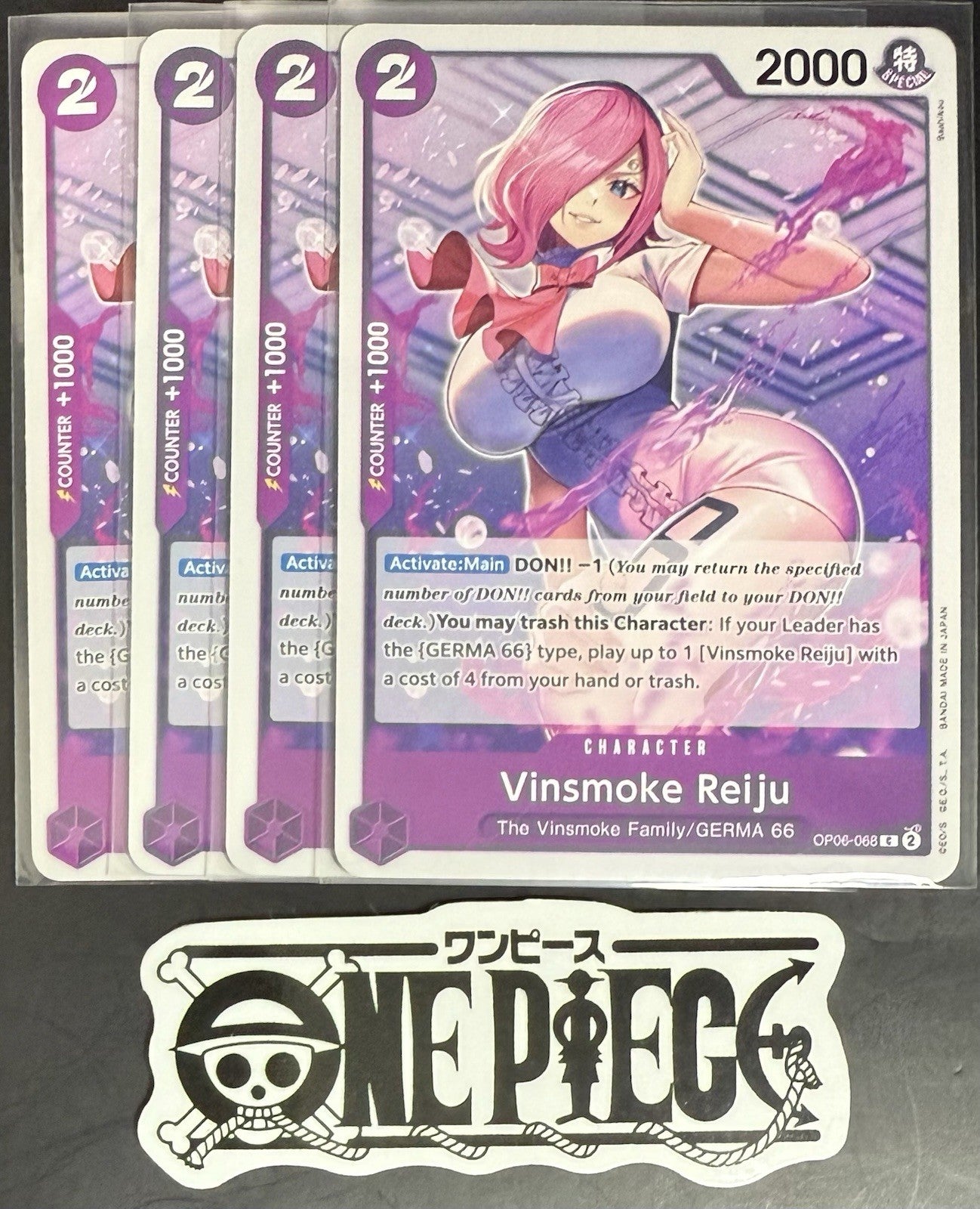 4x One Piece OP06-068 C Vinsmoke Reiju - English - Regular - Playset - NM/M