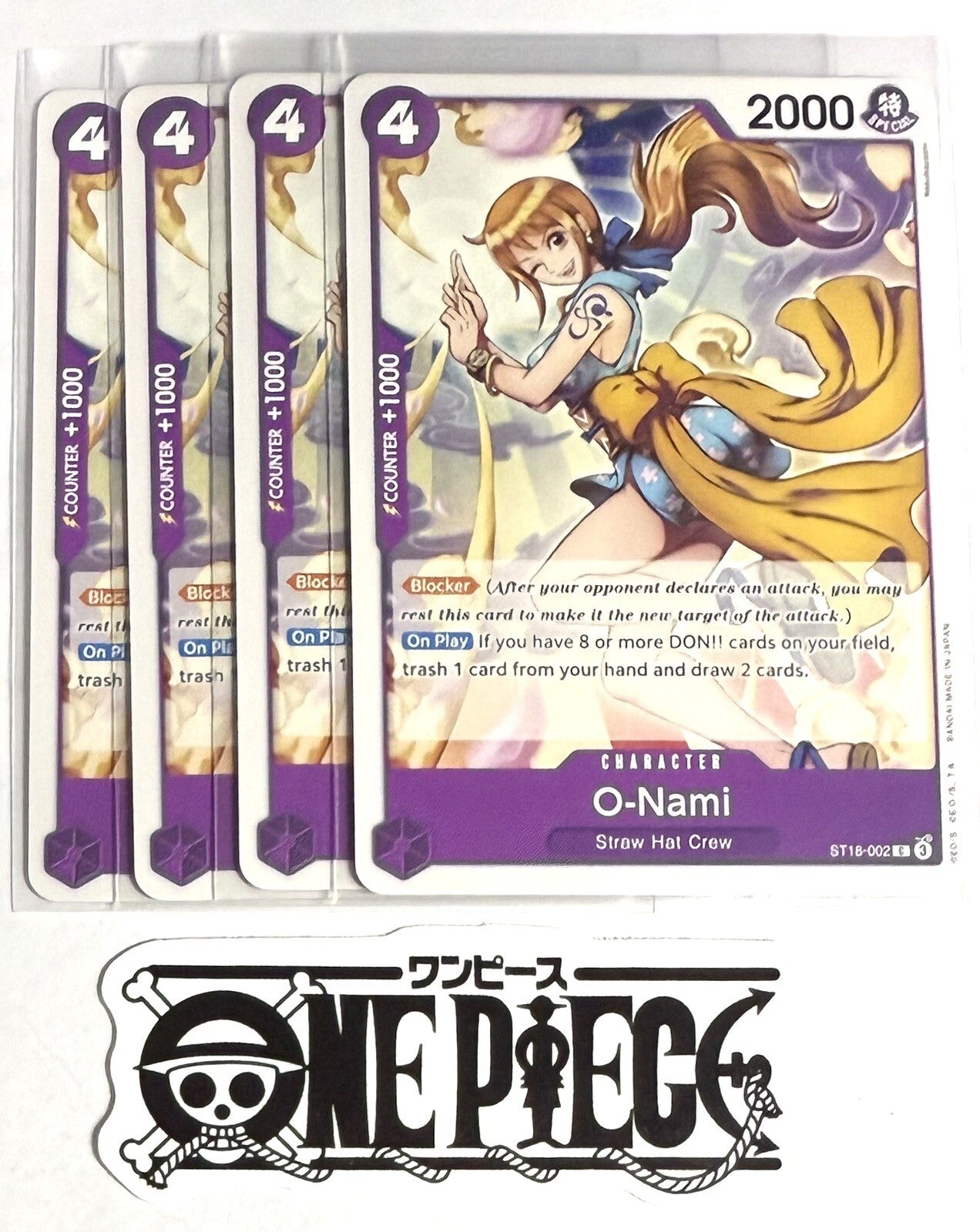 4x One Piece ST18-002 C O-Nami - English - Regular - Playset - TCG - NM/M
