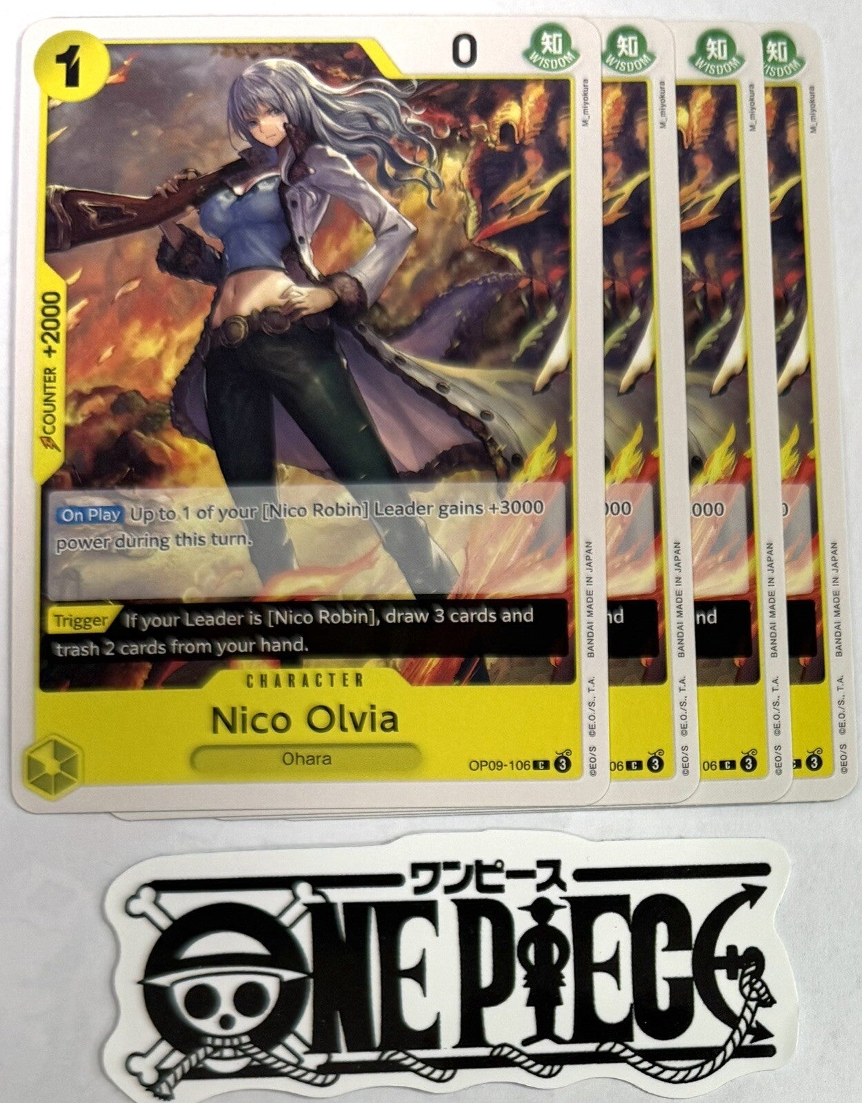4x One Piece OP09-106 C Nico Olvia - English - Playset - Regular - TCG - NM/M