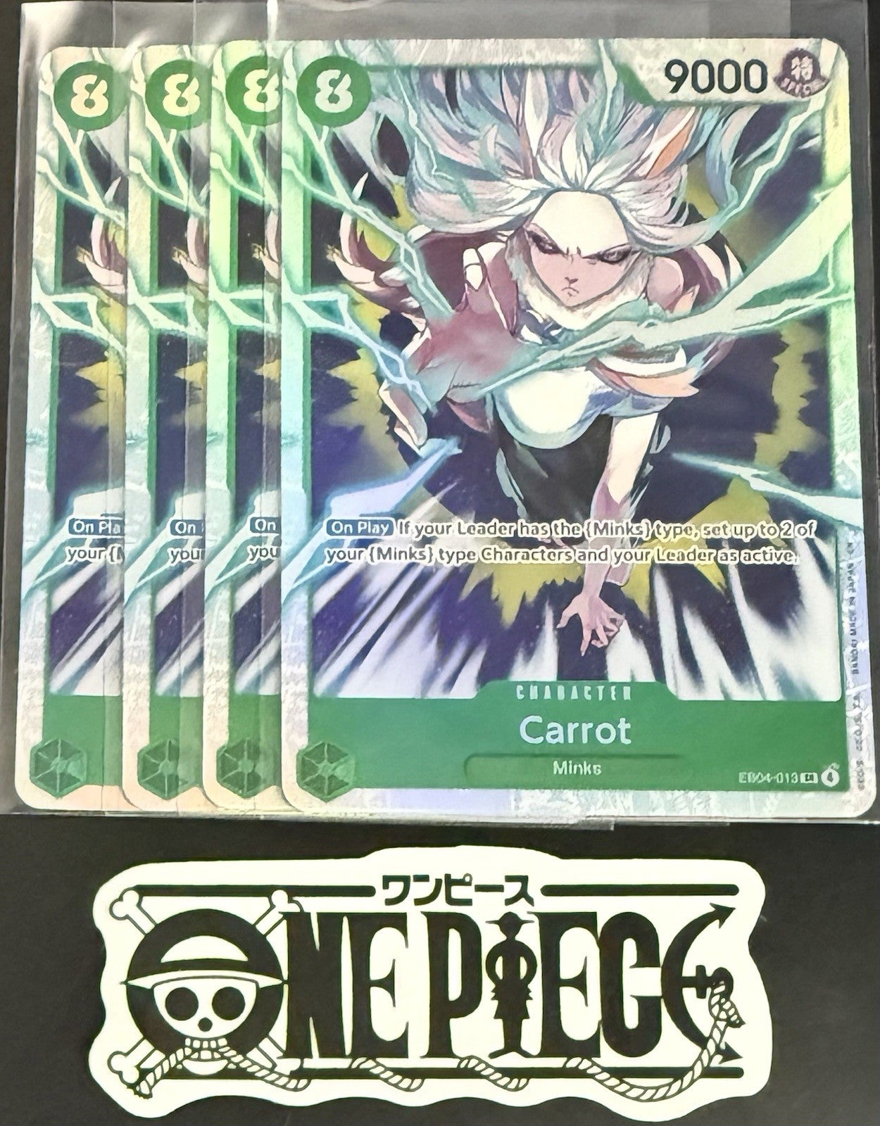 4x One Piece EB04-013 SR - Carrot - EN - Foil - Play Set - TCG - NM/M