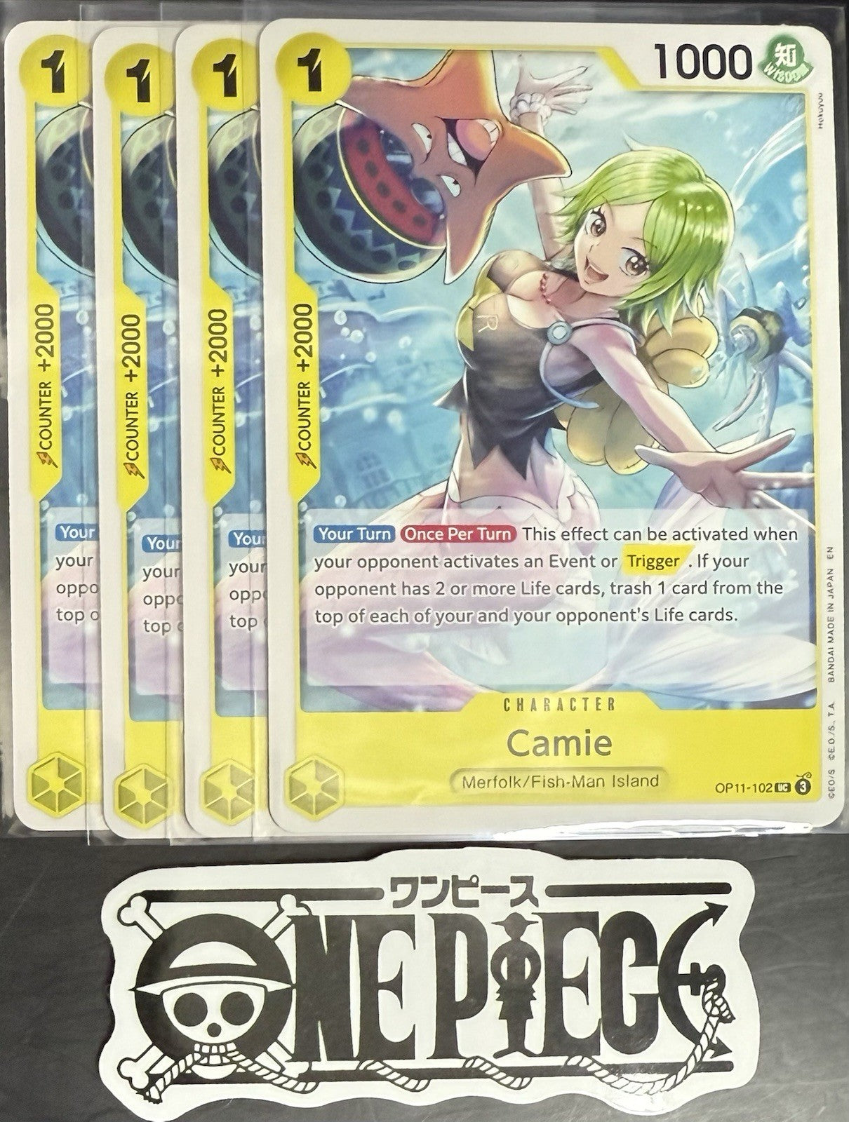 4 x One Piece OP11-102 UC Camie - ENG - Regular - Playset - TCG - NM/M