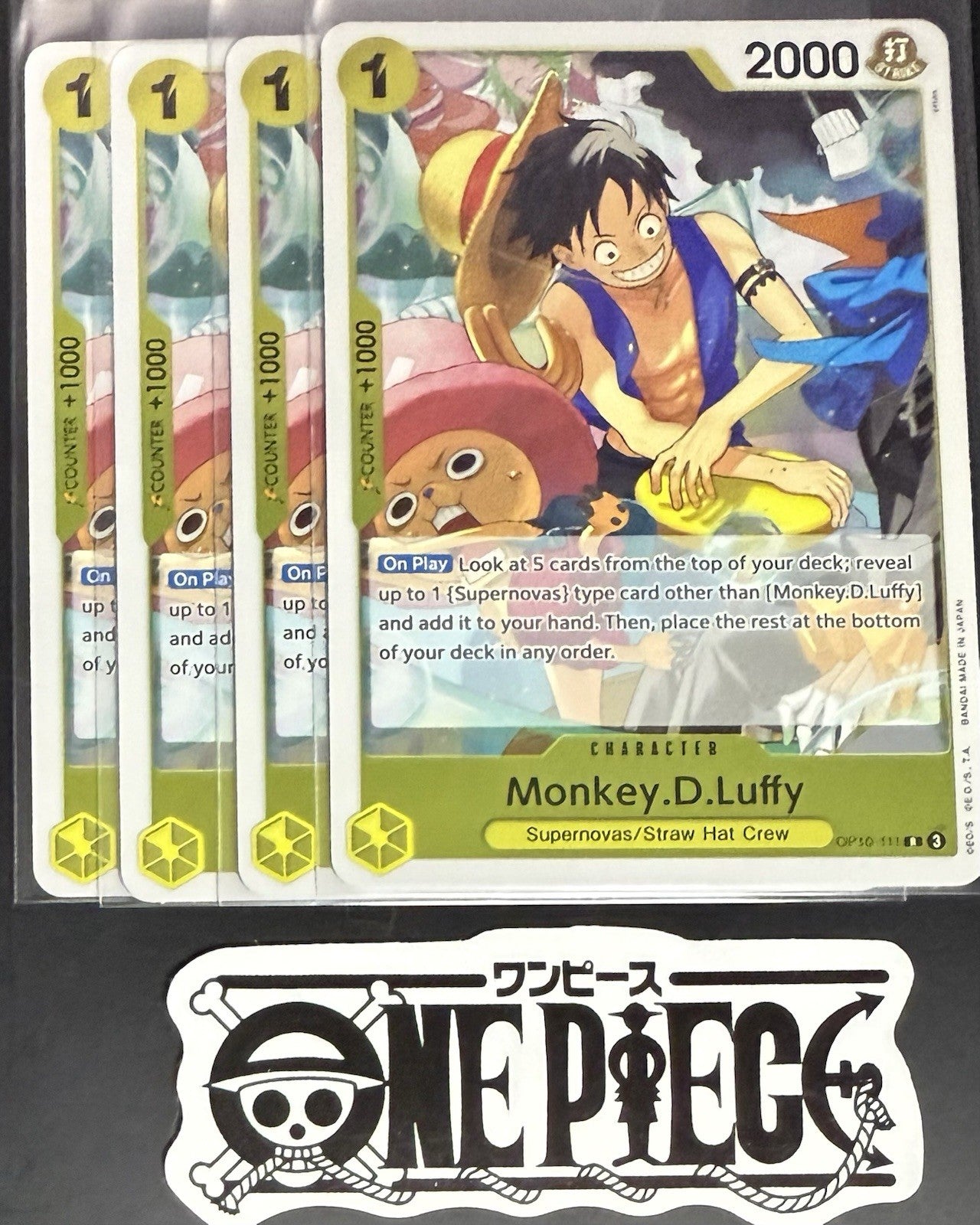 4x One Piece OP10-111 R Monkey.D.Luffy - English - Foil - Playset - TCG - NM/M