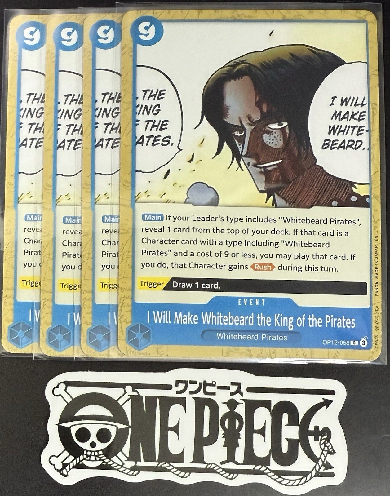 4 x One Piece OP12-058 C I Will Make Whitebeard - ENG - Regular - Playset - NM/M