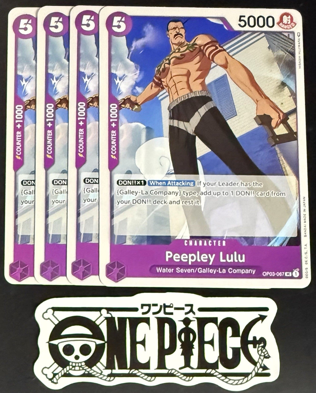 4x One Piece OP03-067 UC Peepley Lulu - English - Regular - Playset - TCG - NM/M