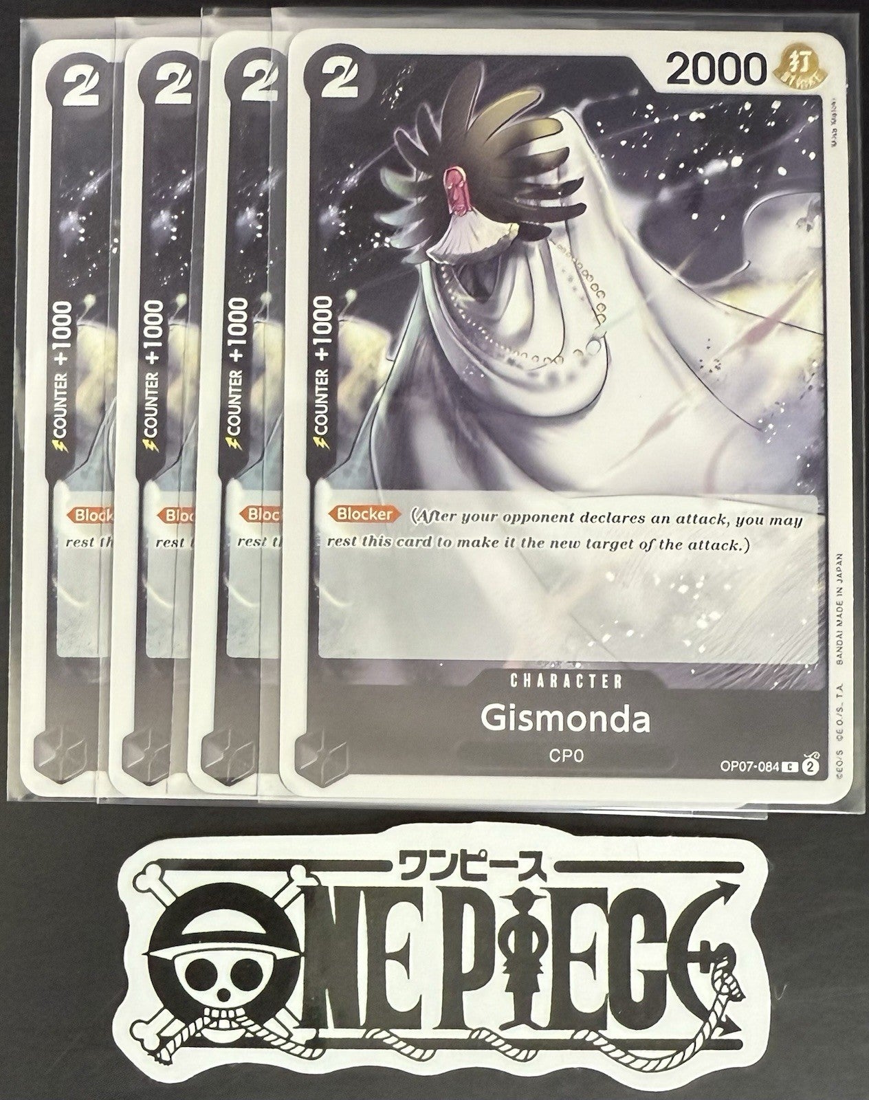 4x One Piece OP07-084 C Gismonda - English - Regular - Play Set - NM/M