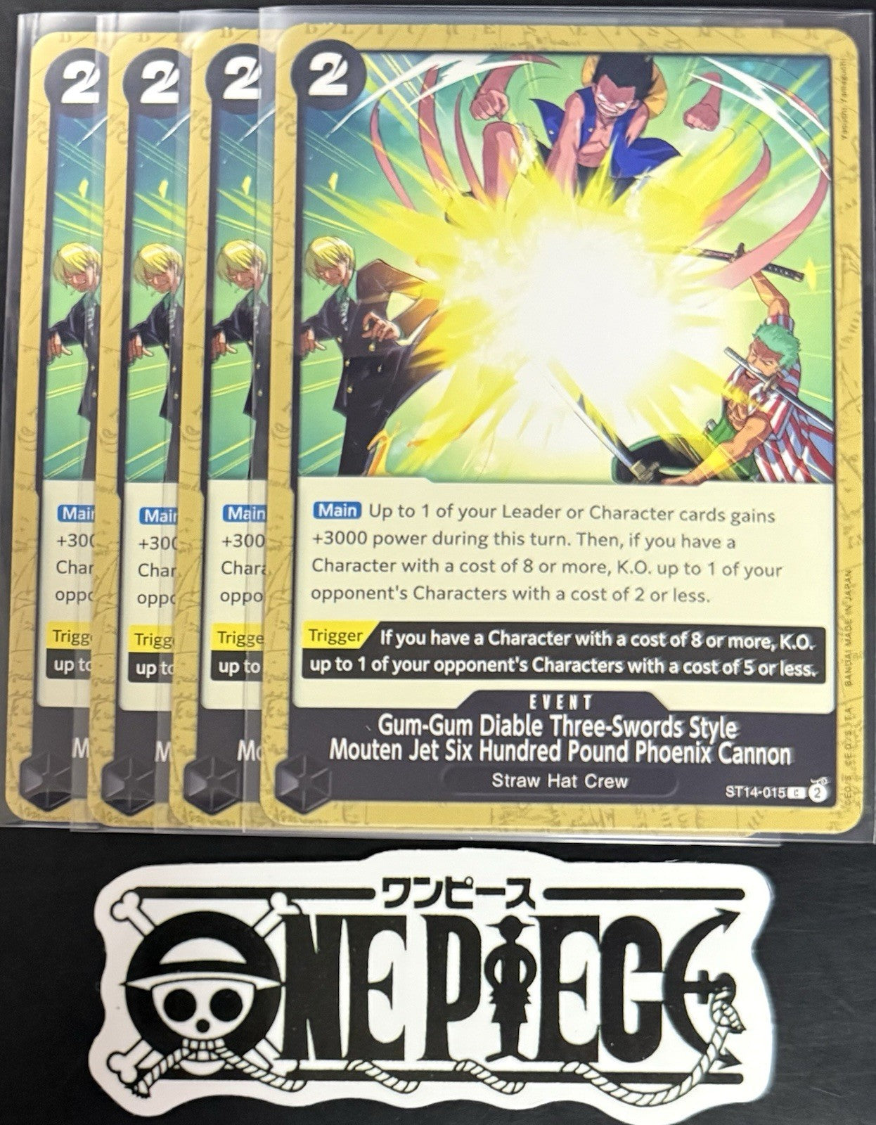 4x One Piece ST14-015 C Gum-Gum Diable...- ENG - Regular - Playset - TCG - NM/M