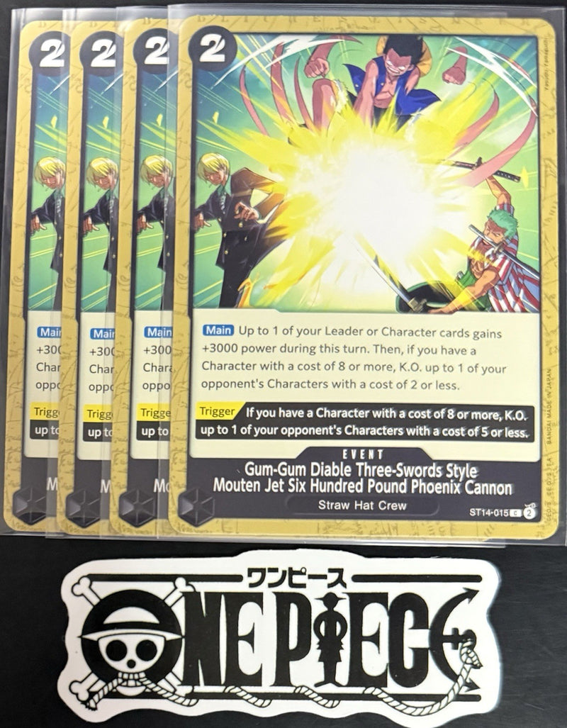 4x One Piece ST14-015 C Gum-Gum Diable...- ENG - Regular - Playset - TCG - NM/M