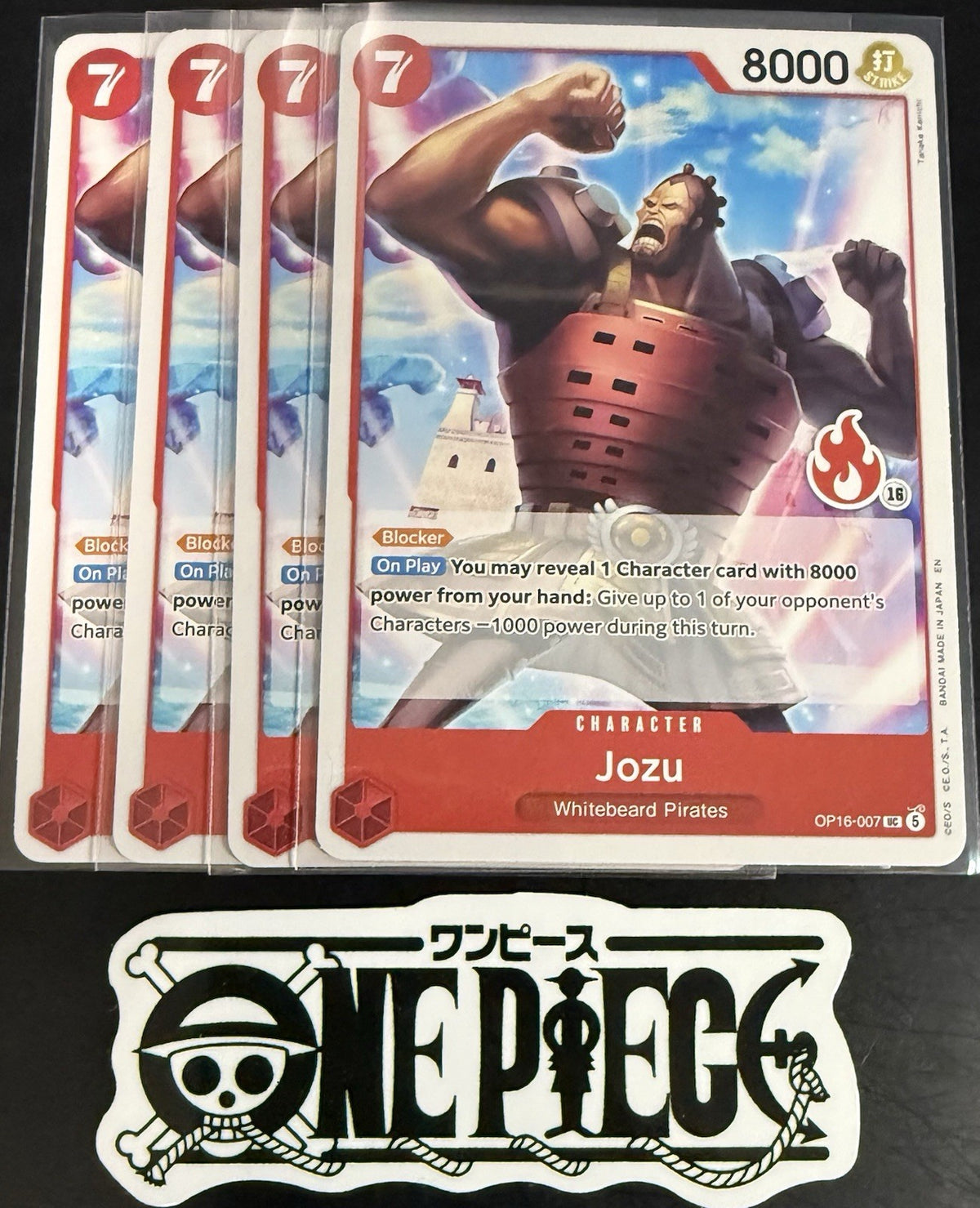 4x One Piece OP16-007 UC - Jozu - EN - Regular - Play Set - SD01 - NM/M