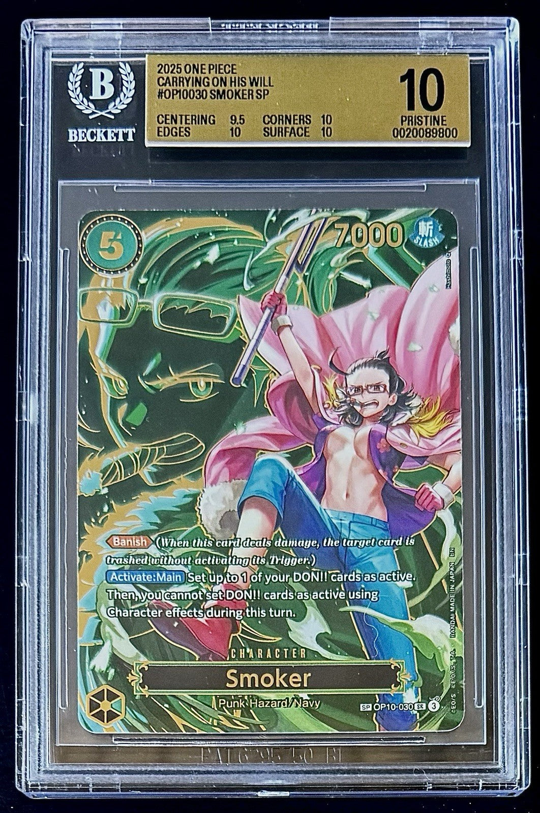 BGS 10 One Piece SP OP10-030 SR - Smoker - Special Rare - EN -Carrying His Will