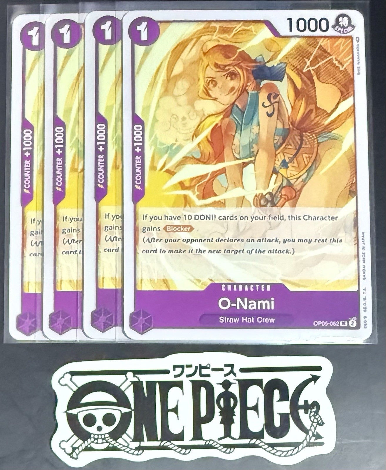 4x One Piece OP05-062 UC O-Nami - English - Regular - Play Set - TCG - NM/M