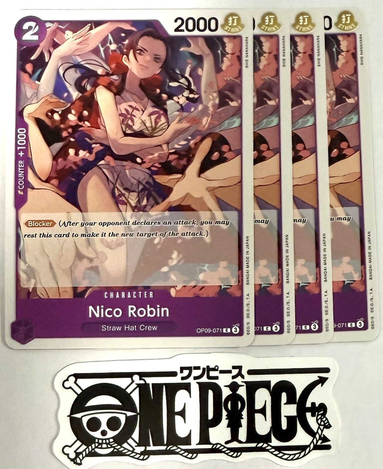4x One Piece OP09-071 C Nico Robin - English - Playset - Regular - TCG - NM/M