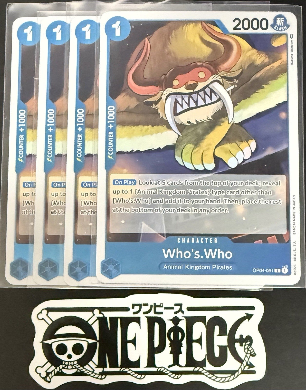 4x One Piece OP04-051 R - Who's.Who - EN - Foil - Play Set - NM/M