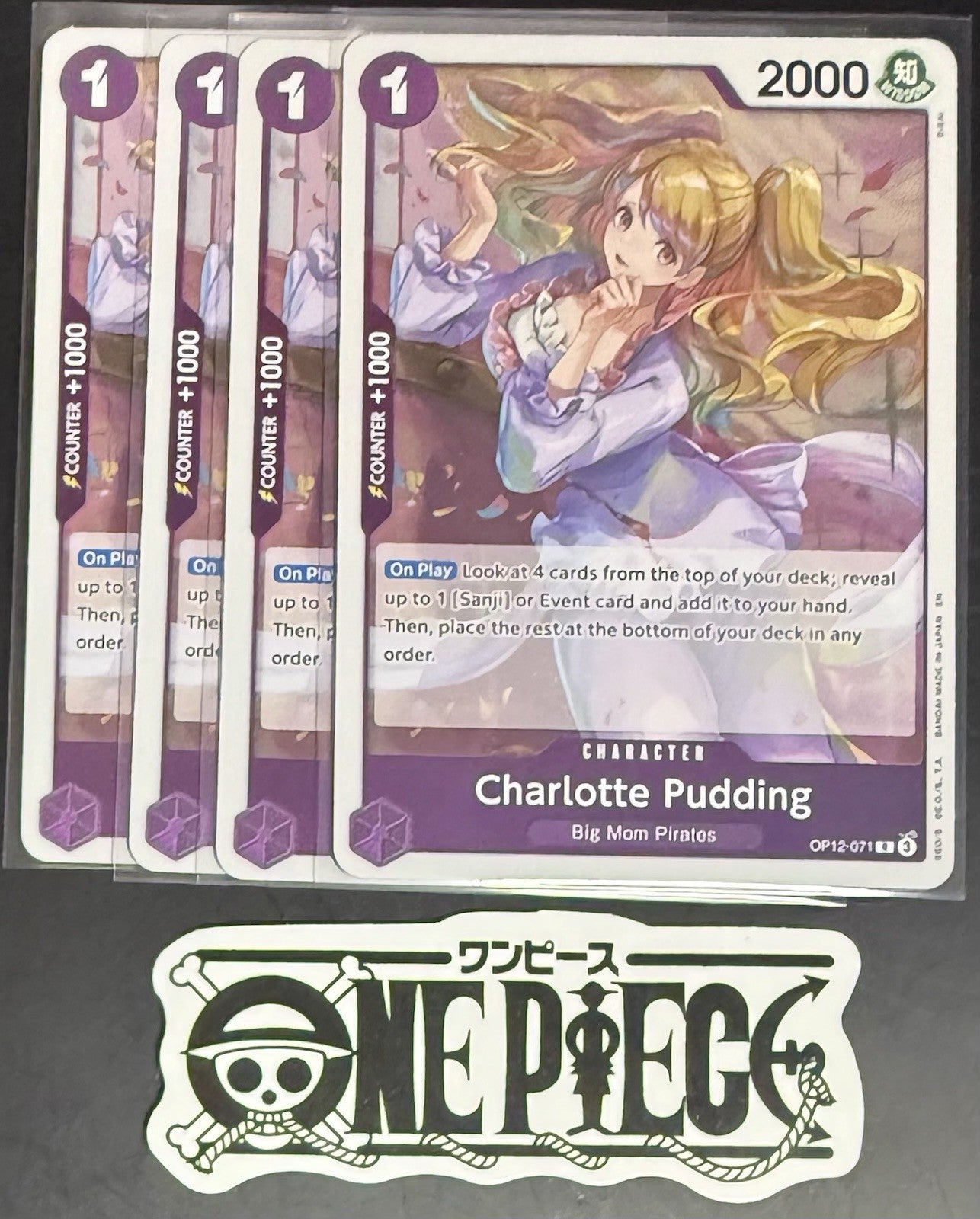 4 x One Piece OP12-071 R Charlotte Pudding - English - Foil - Playset - NM/M