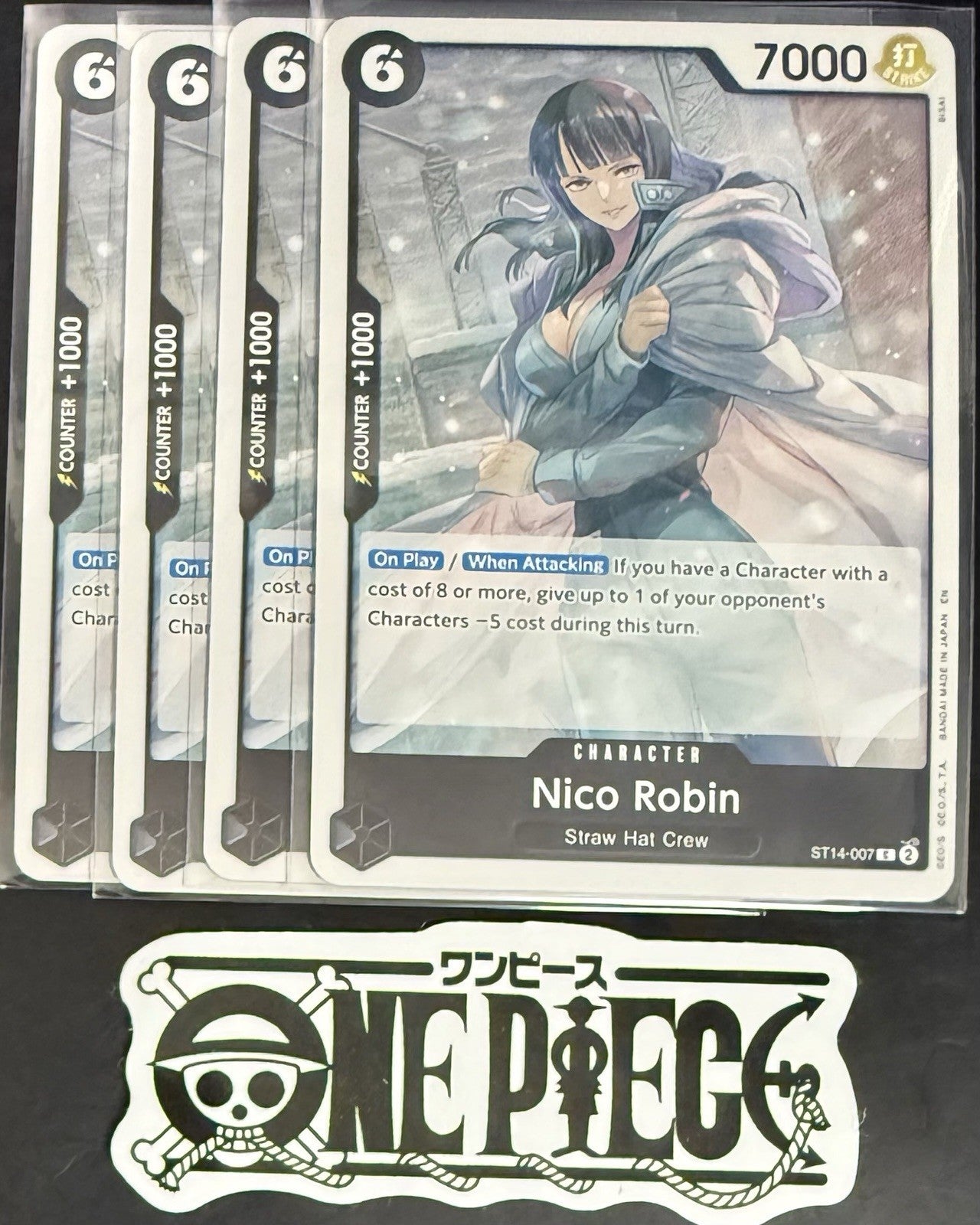 4x One Piece ST14-007 C Nico Robin - ENG - Regular - Playset - TCG - NM/M