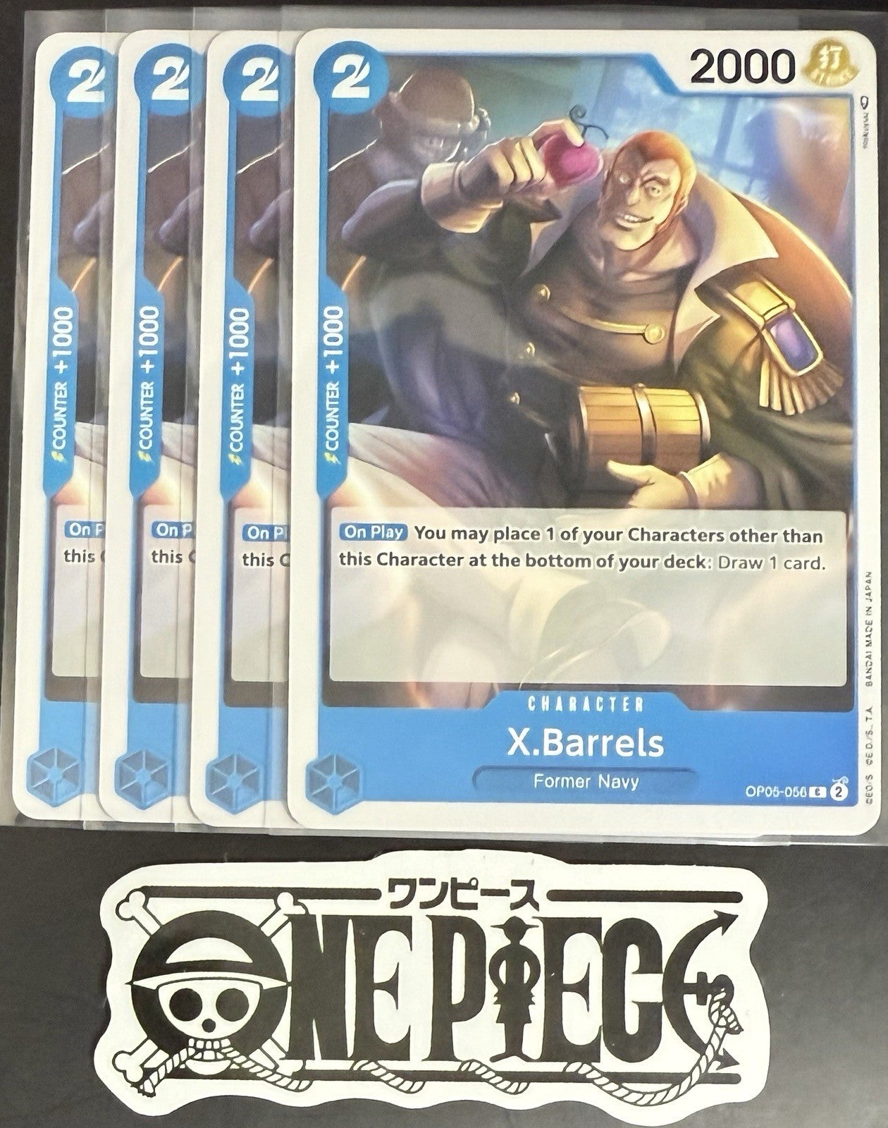 4x One Piece OP05-056 C X.Barrels - English - Regular - Play Set - TCG - NM/M