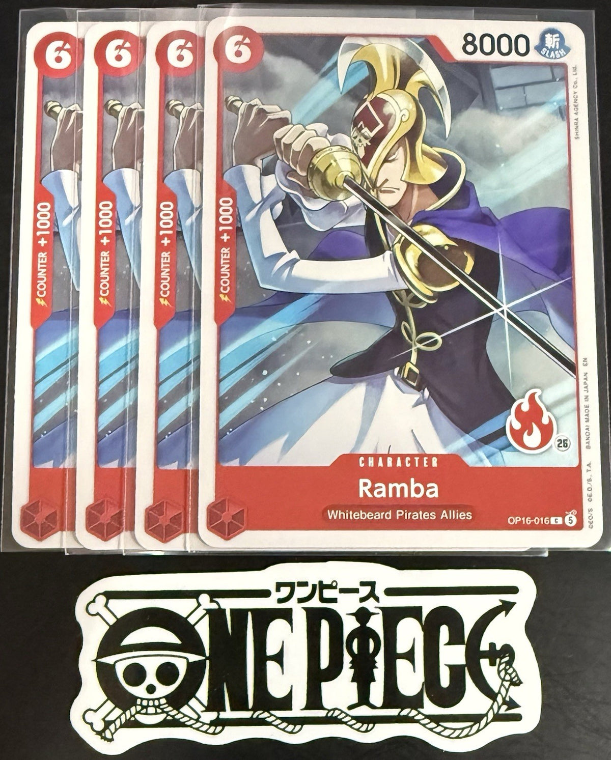 4x One Piece OP16-016 C - Ramba - EN - Regular - Play Set - SD01 - NM/M