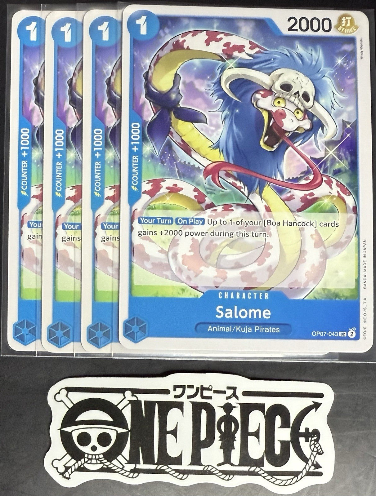 4x One Piece OP07-043 UC Salome - English - Regular - Play Set - NM/M