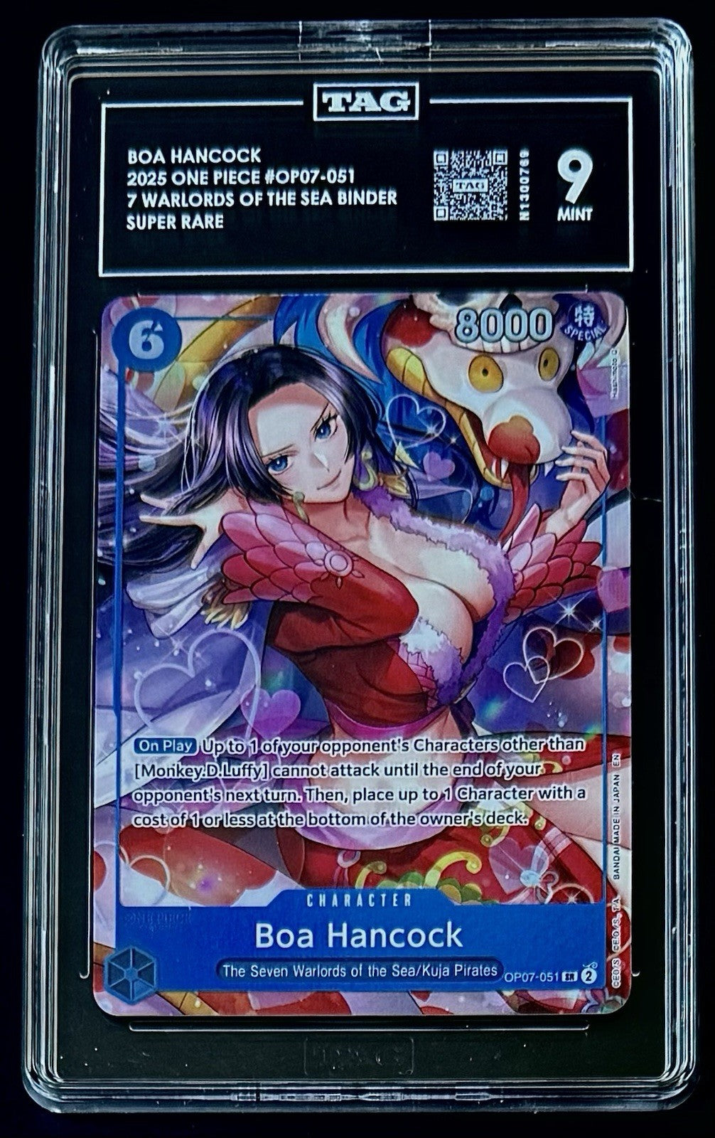 TAG 9 One Piece OP07-051 SR Boa Hancock - EN - Foil - Binder Set - Graded