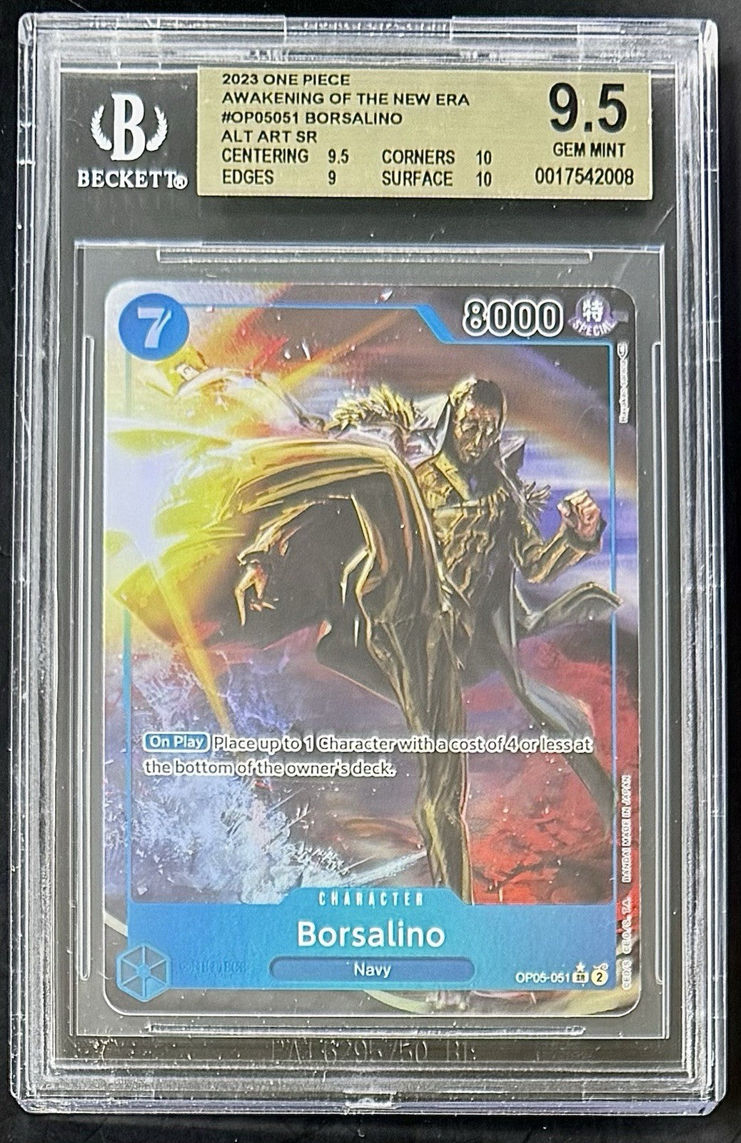 BGS 9.5 One Piece OP05-051 SR* Borsalino - Alt Art - EN - Awakening the New Era