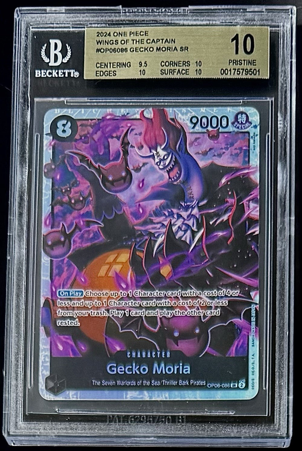 BGS 10 One Piece OP06-086 SR Gecko Moria - English - Wings of the Captain-Graded