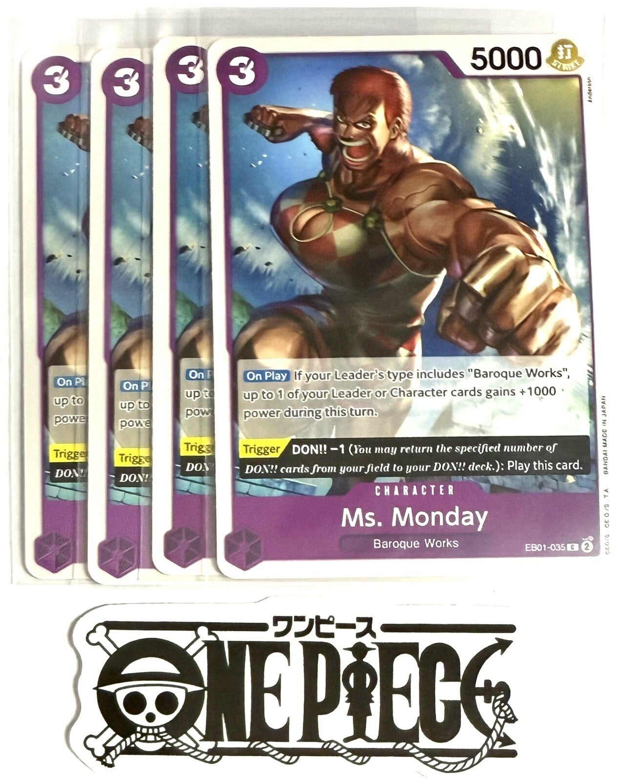 4x One Piece EB01-035 C Ms. Monday - ENG - Regular - Play Set - TCG - NM/M