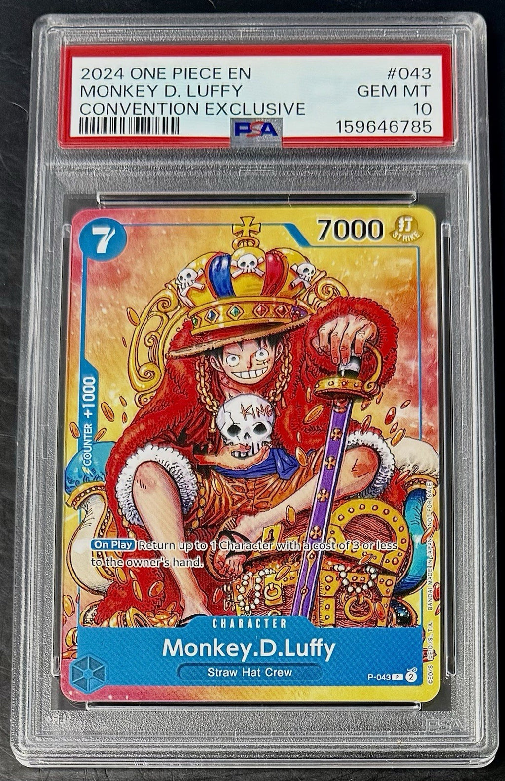 PSA 10 One Piece P-043 P - Monkey.D.Luffy - EN - 2024 Convention Exclusive