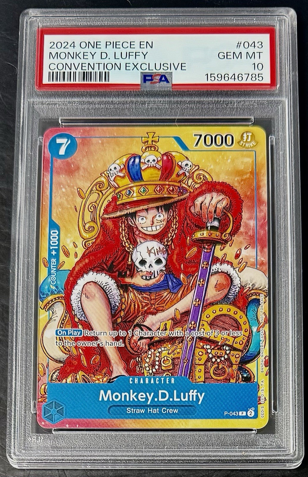 PSA 10 One Piece P-043 P - Monkey.D.Luffy - EN - 2024 Convention Exclusive