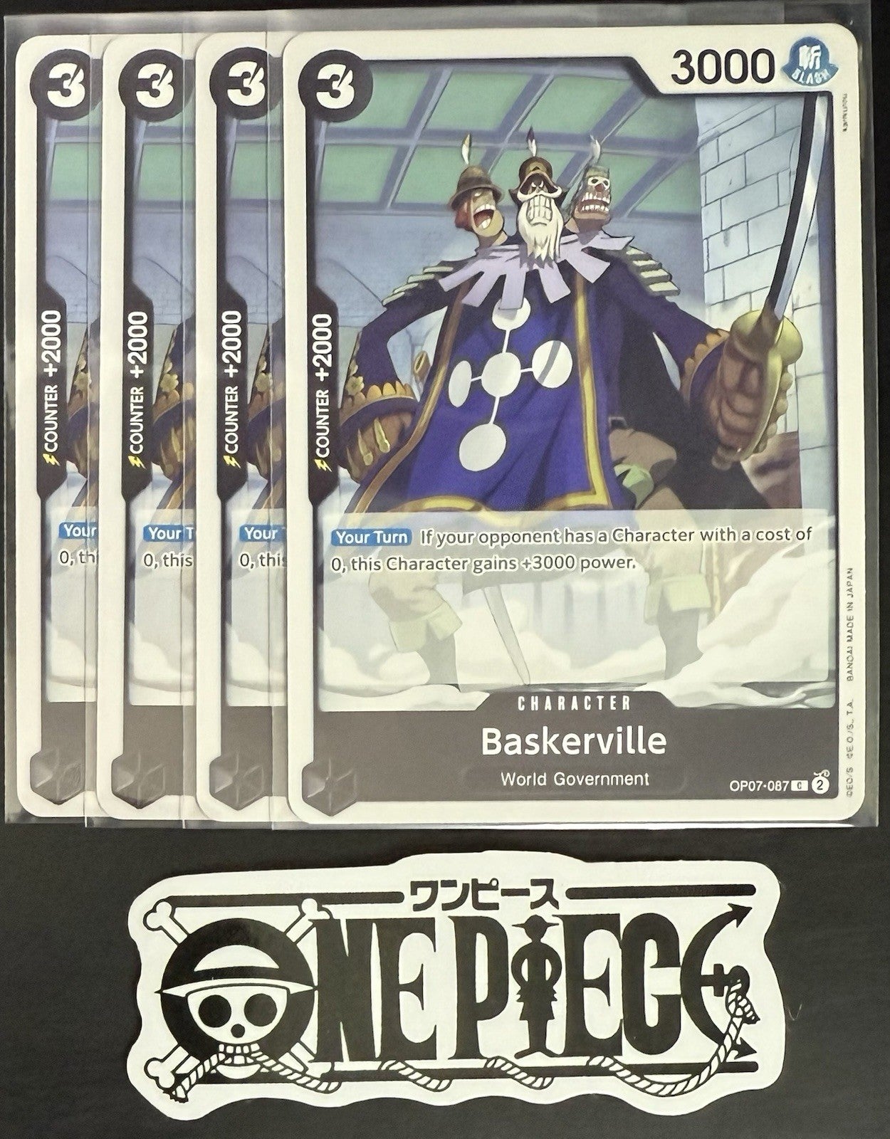 4x One Piece OP07-087 C Baskerville - English - Regular - Play Set - NM/M