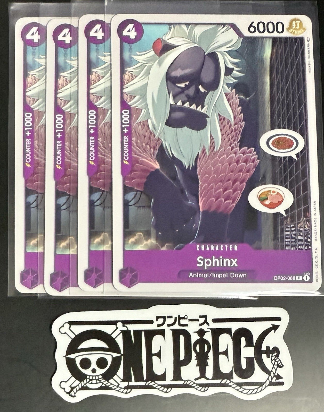 4x One Piece OP02-088 C Sphinx - English - Playset - Regular - TCG - NM/M