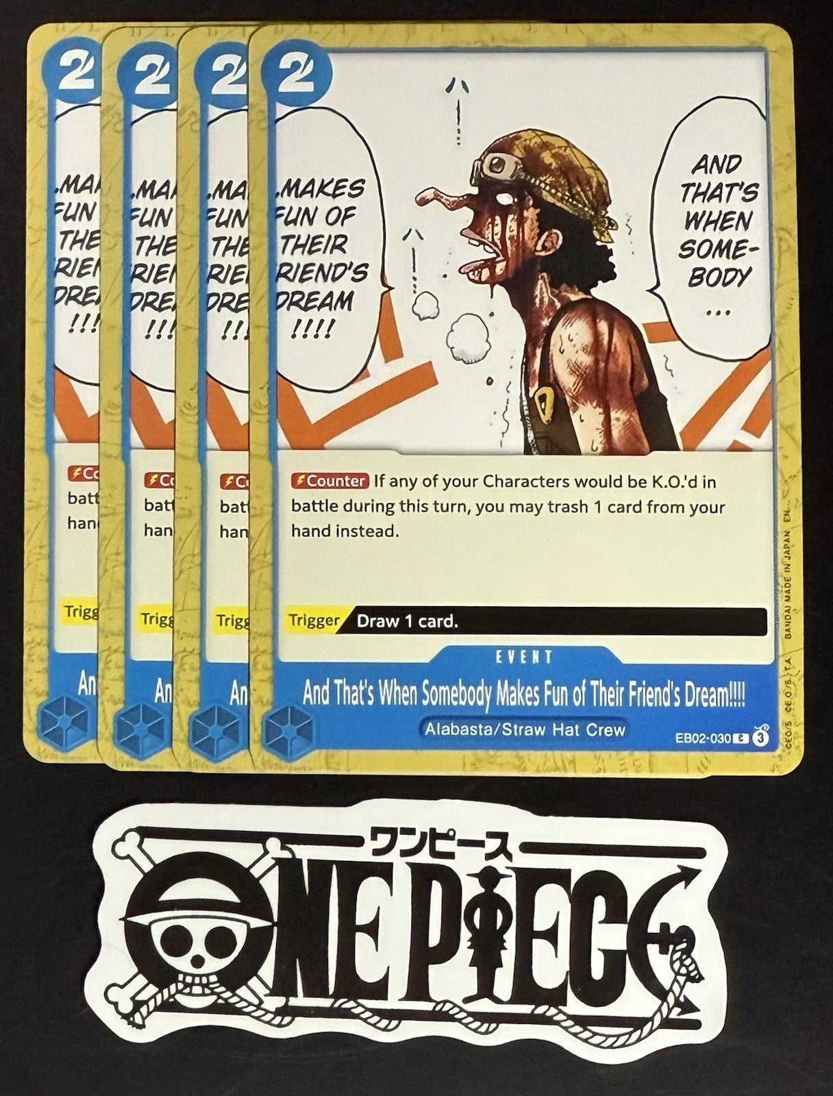 4x One Piece EB02-030 C And That's...- English - Regular - Play Set - TCG - NM/M