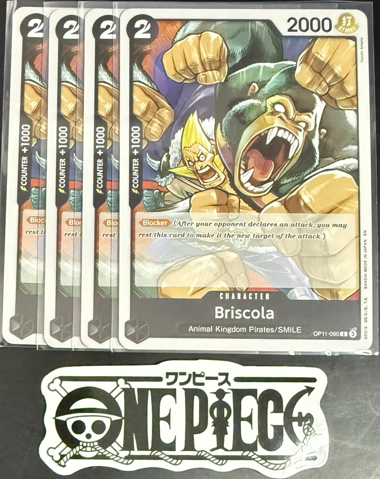 4 x One Piece OP11-090 C Briscola - ENG - Regular - Playset - TCG - NM/M