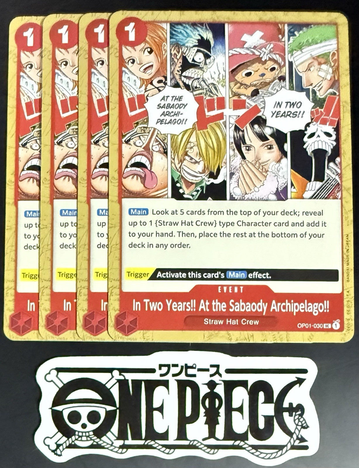 4x One Piece OP01-030 UC In Two Years!... - English - Regular - Playset-TCG-NM/M